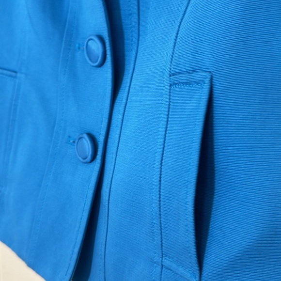 Anne Klein 100% Cotton Blue Blazer Size 6p - Picture 4 of 9